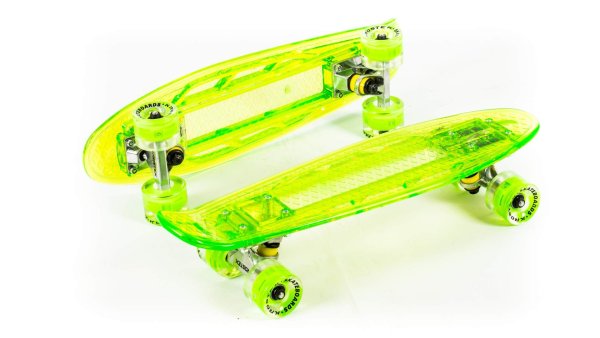 Скейтборд KROSTEK 22" пластик PC22 #4 / GREEN / LED
